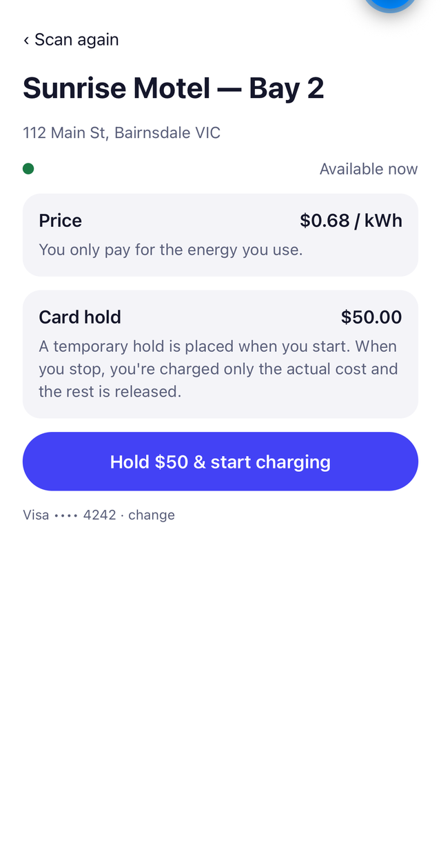Transparent pricing before you start charging